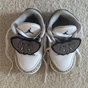 Jordan 3 Kids White and Gray Sneakers